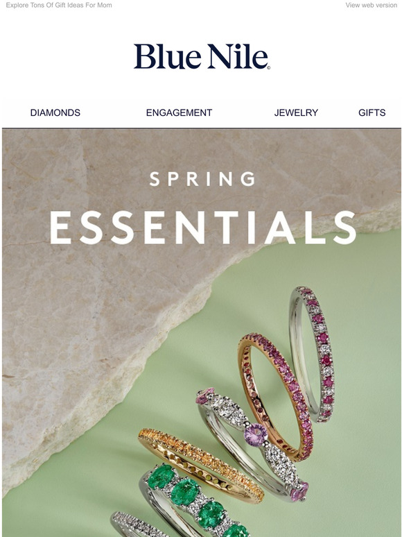 Blue Nile: Spring Essentials: Stacking Rings & Emerald Tones | Milled