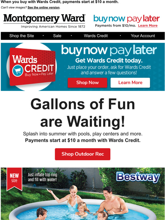 Montgomery Ward Buy Now, Pay Later with Wards Credit! Milled