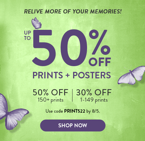 Size wallet or wall? Save on all! Up to 50% off prints + posters | 50% off 150+ prints | 30% off 1-149 prints | Use code PRINT222 by 20/2. | Order prints