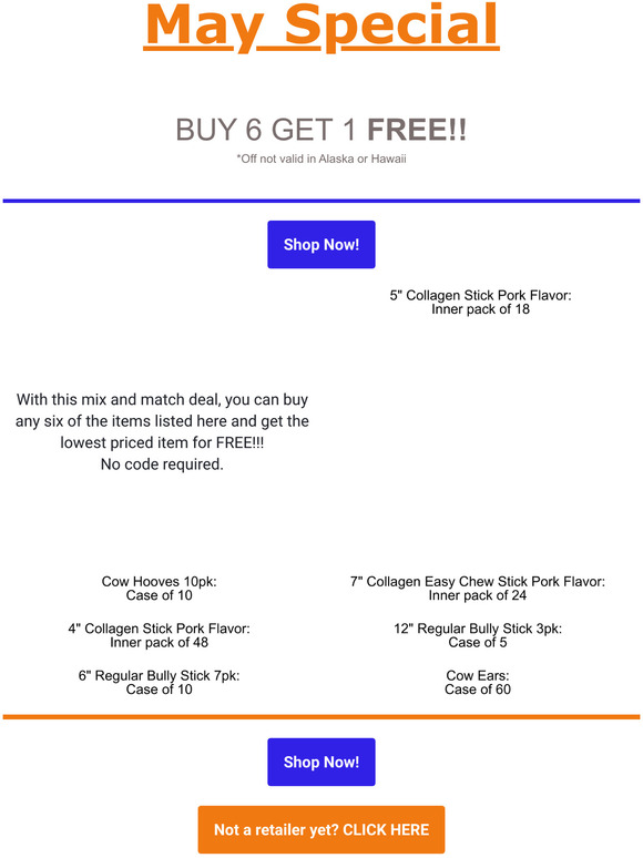 Raw Dog Chews May Special