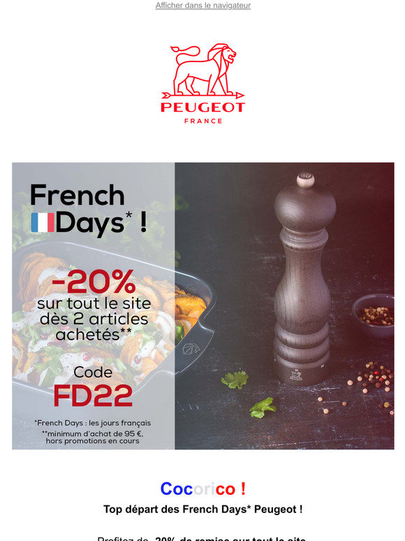  French Days  : -20% de remise ds 2 articles achets* !