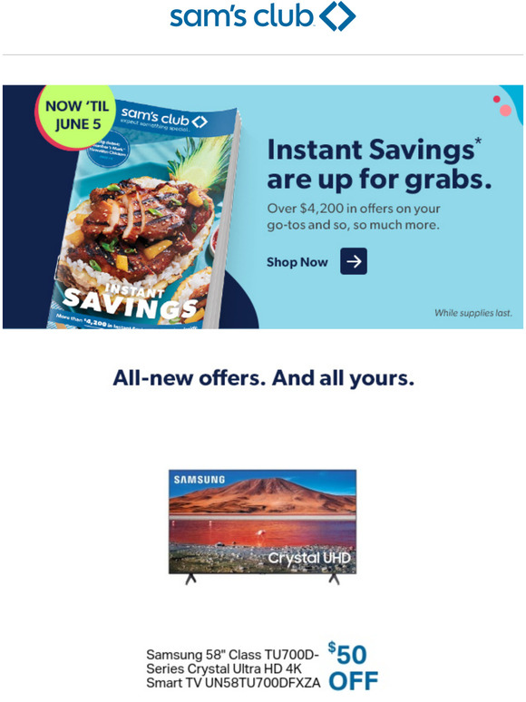 Sam's Club Instant Savings are back! And they are . Milled