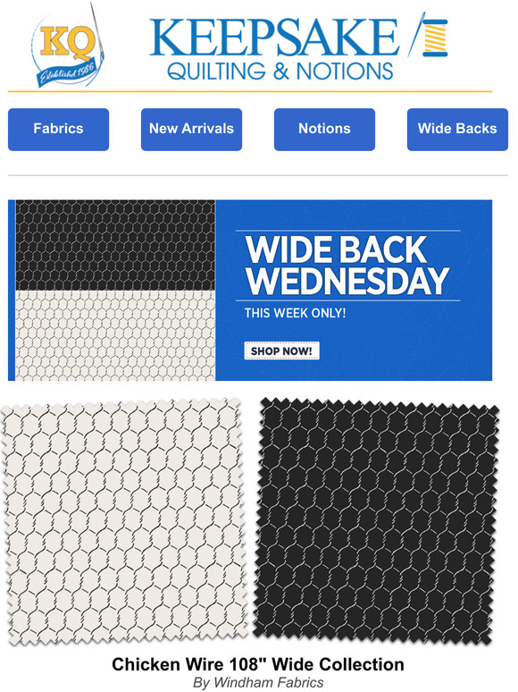 KeepsakeQuilting Wide Back Wednesday Milled