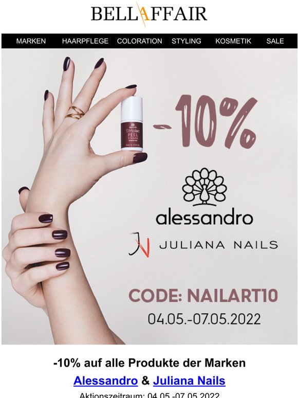 Happy Fingers -10% auf Alessandro & Juliana Nails