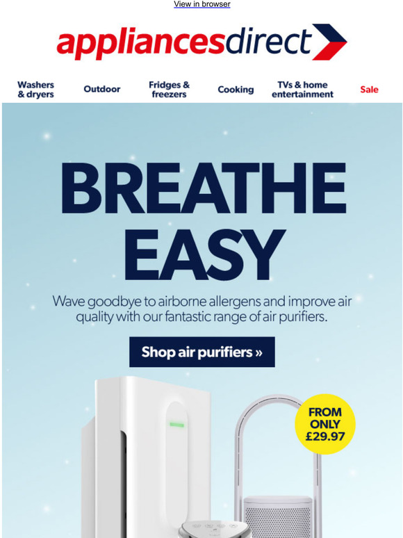 appliancesdirect Clear the air with our range of purifiers Milled