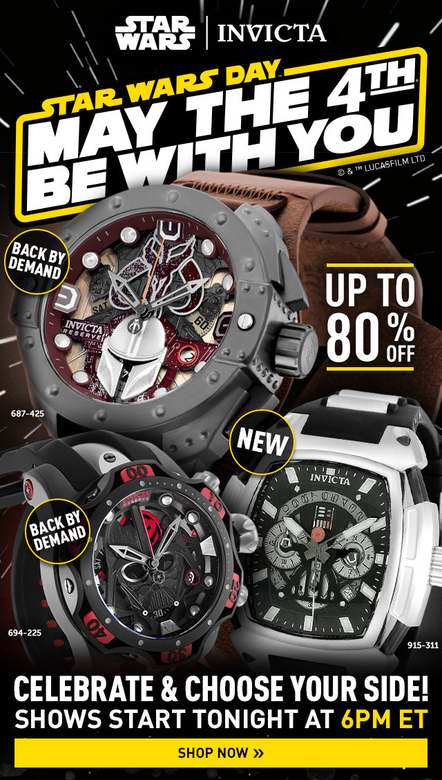 ShopHQ Star Wars Invicta Up to 80 Off Back By Demand Favorites New Styles Milled