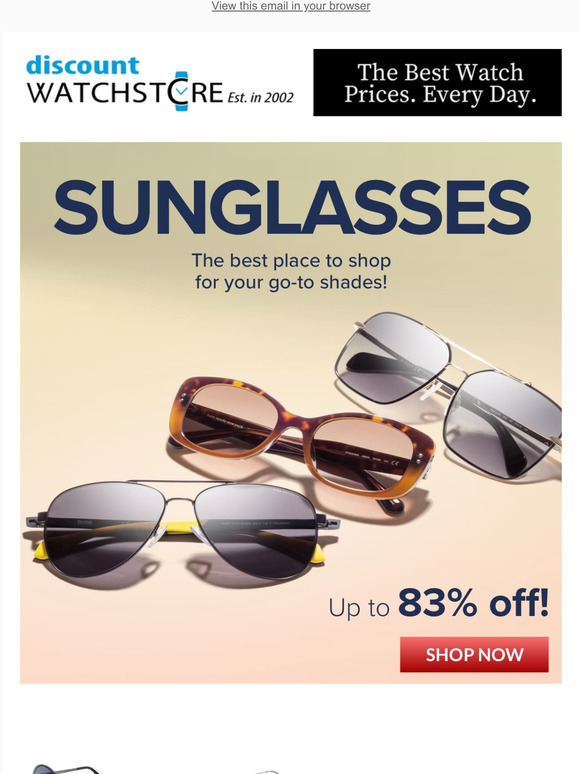 SUNGLASSES starting at $29.99!