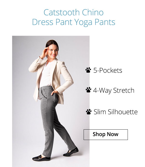 Straight-Leg, Chino Dress Pant Yoga Pants (Catstooth)