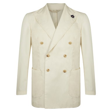 Ivory Tasmania Wool Double-Breasted Jacket