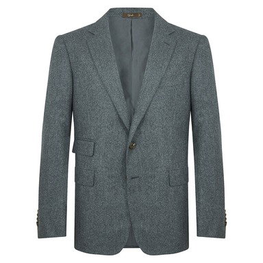 Grey Wool Single-Breasted Jacket
