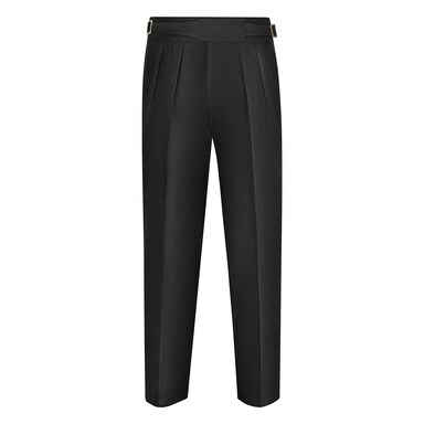 Black Wool Tuxedo Manny Trousers
