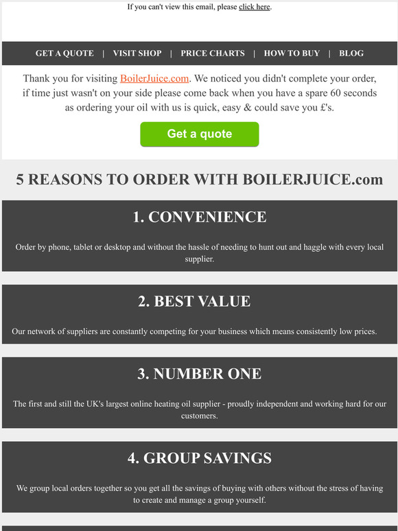 Boiler Juice Heating oil savings could be yours in a few seconds Milled