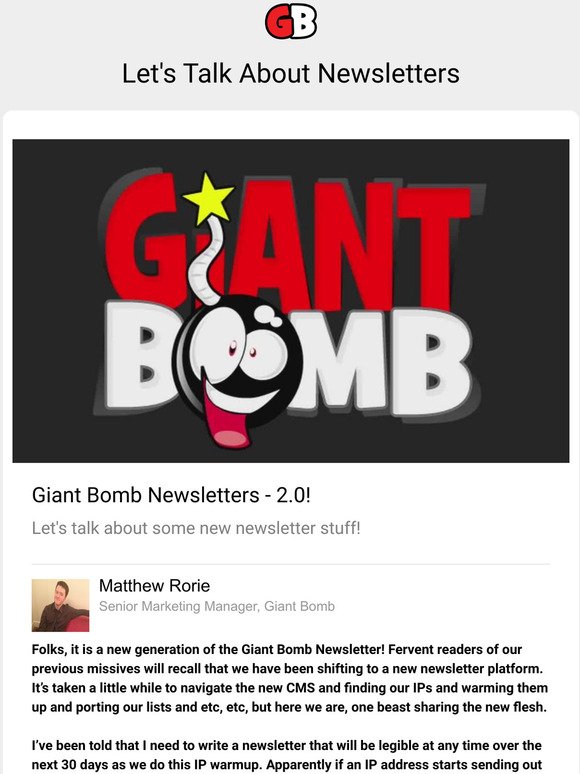 Hey, Bet You Weren't Expecting a GB Newsletter