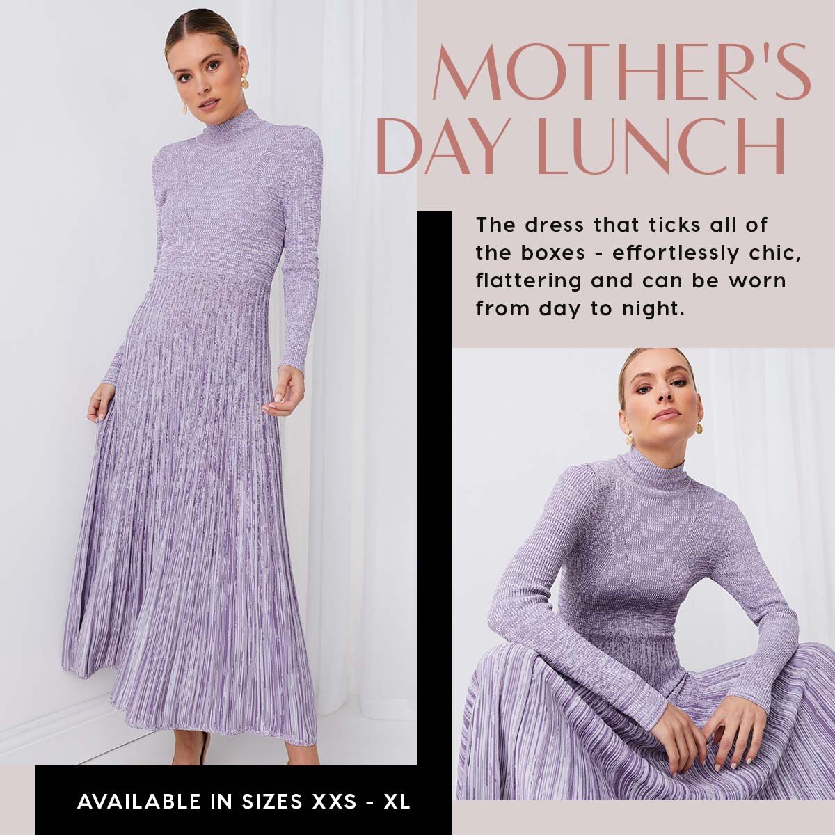 Mother's Day Lunch. The dress that ticks all of  the boxes - effortlessly chic, flattering and can be worn from day to night.