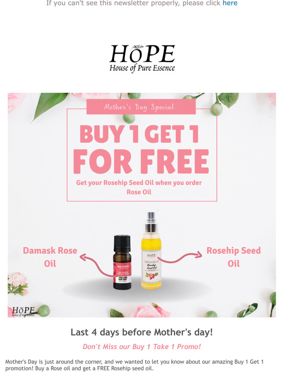 4 Days Left to Shop Our Mother's Buy 1 Take 1 Promo