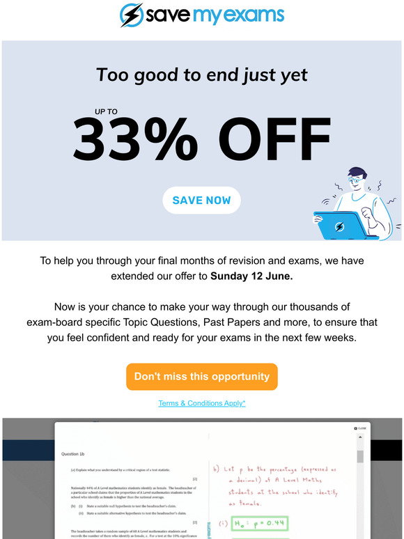 Save My Exams Another chance to get up to 33