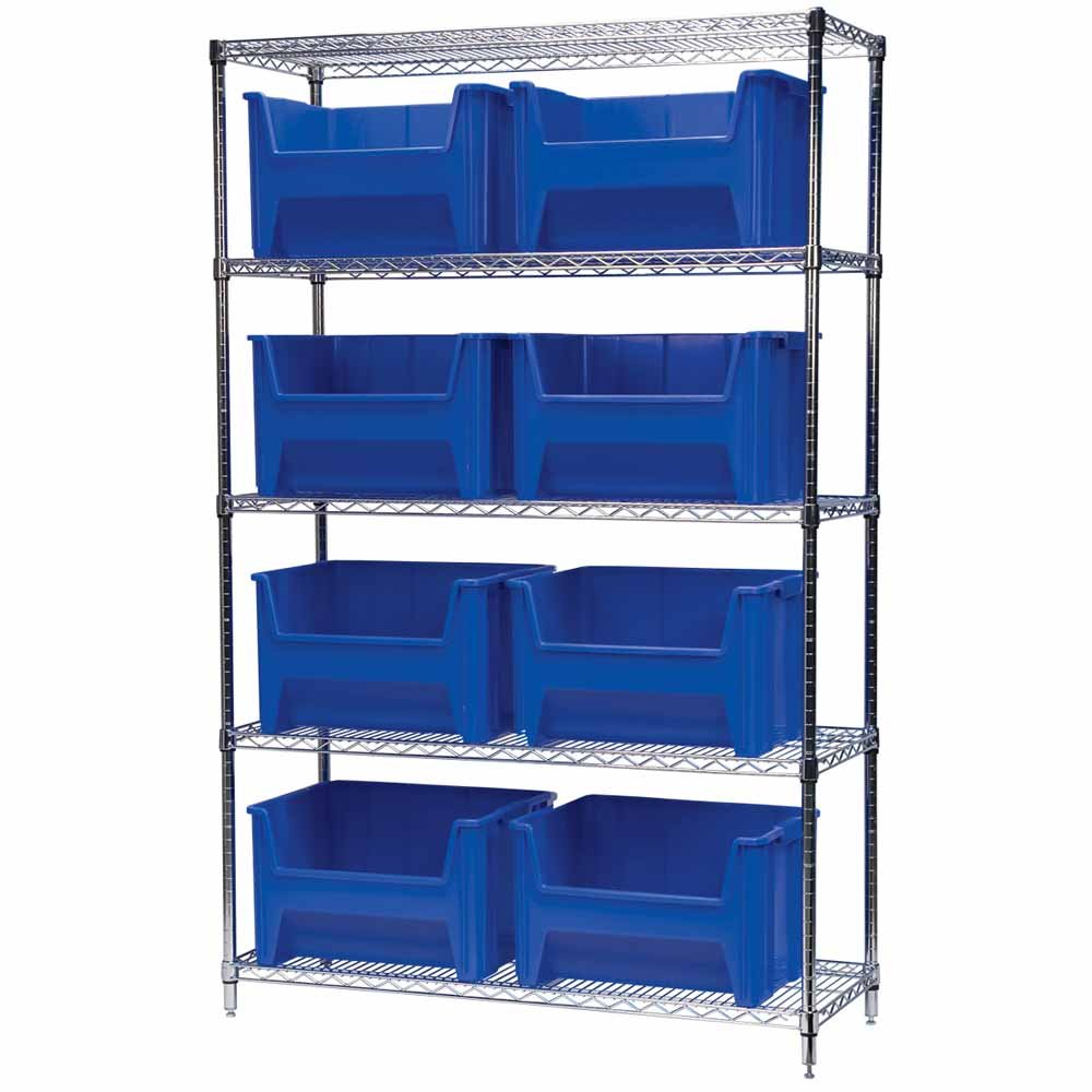 Wire Shelving Units with Bins