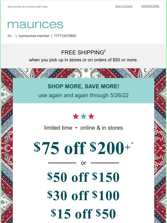 maurices Women's Clothes Sale, 30% Off Sitewide + Up to Extra 75% Off  Clearance