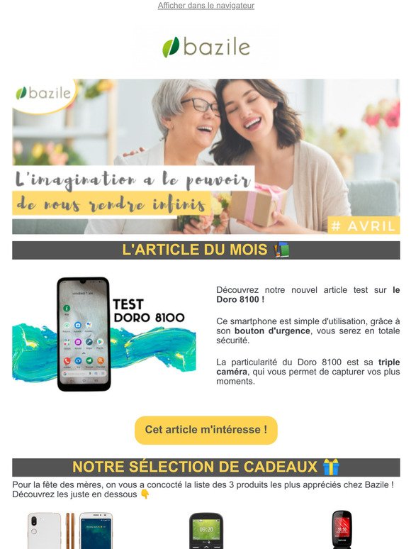 Doro 8100 - Smartphone senior simplifié - Bazile Telecom