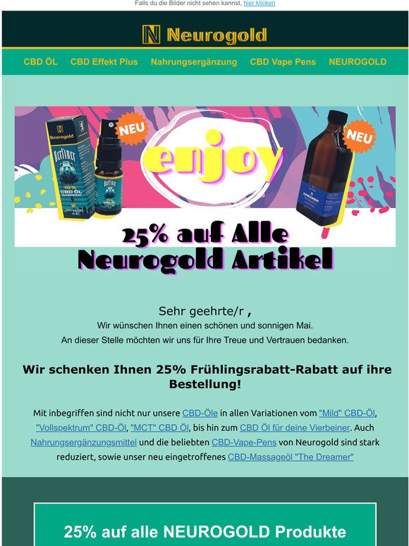  25% im May-Sale  auf Alle Neurogold Artikel
