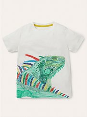 T-shirt à super surpiqûres - Iguane ivoire