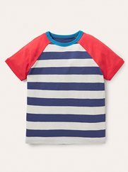 T-shirt à manches raglan colourblock - Bleu tribord/écru