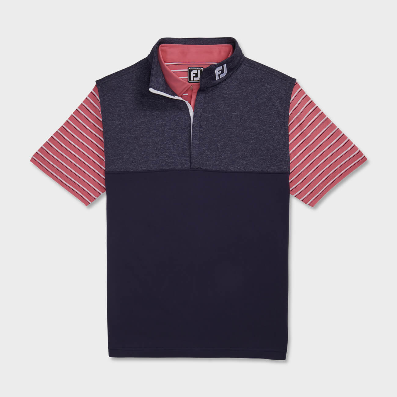 Heather Yoke Half-Zip Vest
