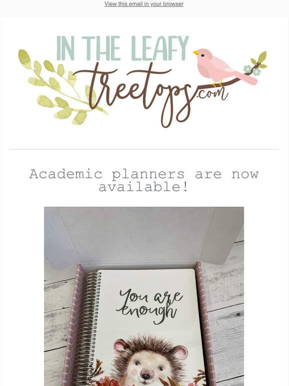 Academic planners are now available!