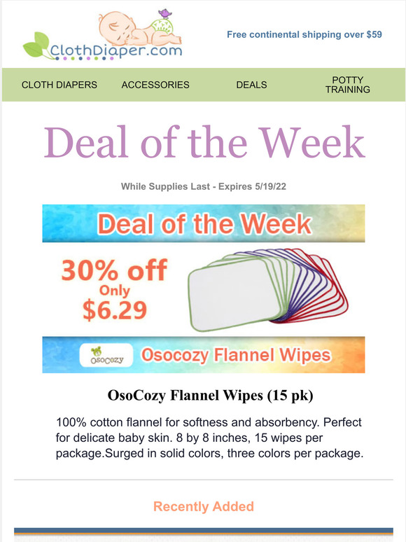 Deal of the Week: 25% Off OsoCozy Bleached prefolds