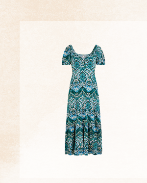 Tie front maxi jersey dress with lenzing™ ecovero™ teal
