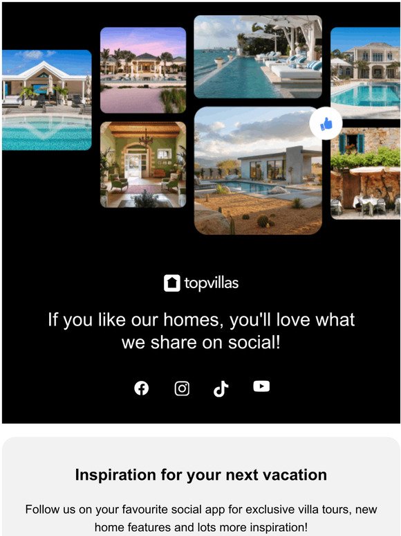 Join us on social for the latest from Top Villas