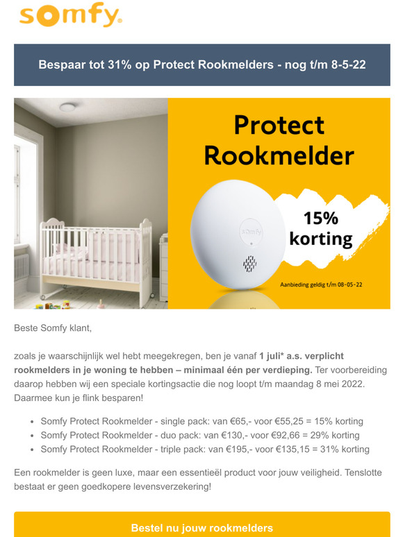 Laatste kans: bespaar tot 31% op rookmelders