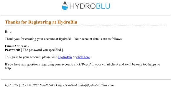 Thanks for Registering at HydroBlu