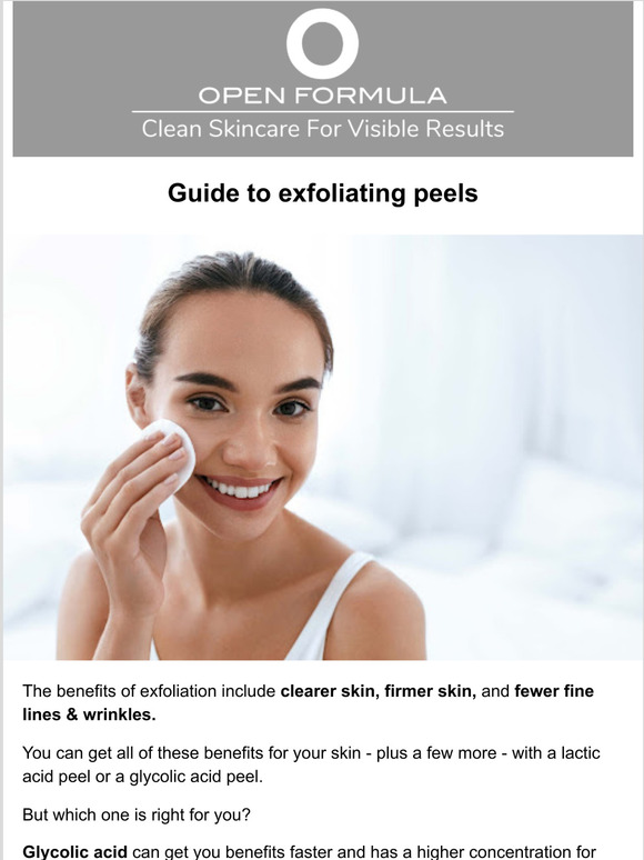 Open Formula Guide to Exfoliating Peels Milled