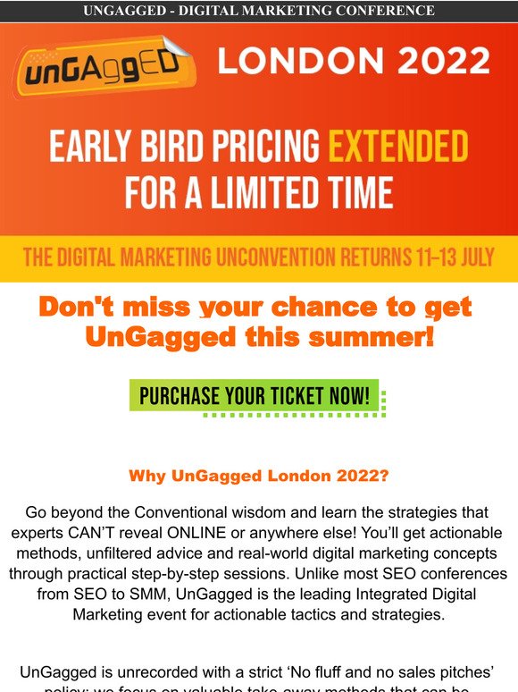 Get UnGagged: Early Bird Tickets Extended for Limited Time!