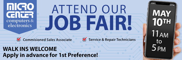 Attend Our Job Fair May 10th from 11am to 5pm