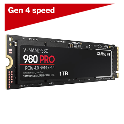 Samsung 980 Pro 1TB M.2 NVMe Interface PCIe Gen 4x4 Internal SSD