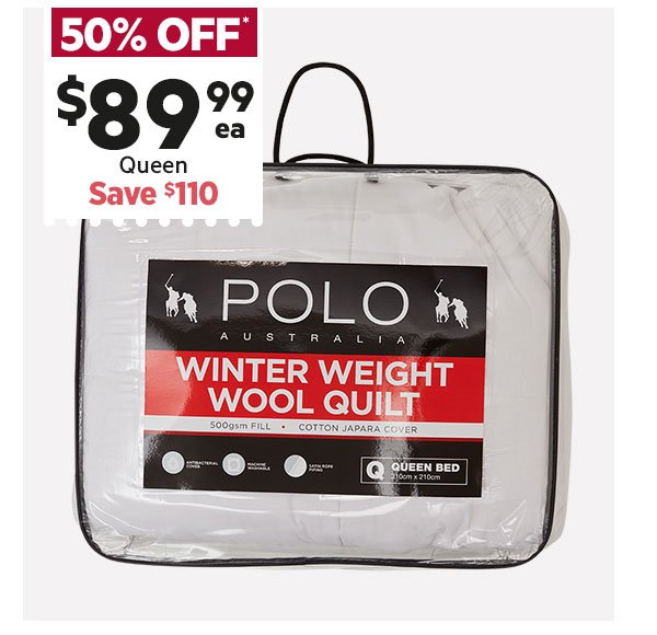 POLO
500gsm Washable Wool Quilt