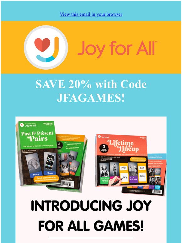 Save 20% on New Joy For All Games