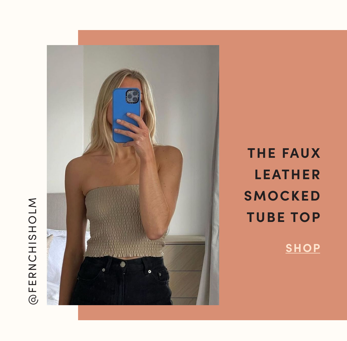The Faux Leather Smocked Tube Top