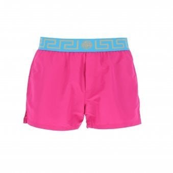 Pink/Blue Greca Swim Shorts