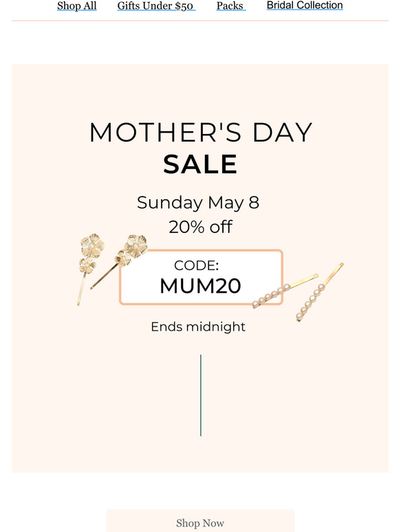 Mother's Day special - 20% off for 24hrs only!