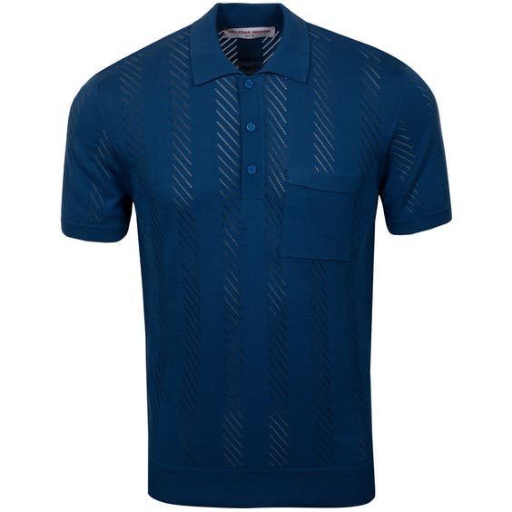 Orlebar Brown Gaston Classic Fit Organic Cotton Polo Shirt Blue Smoke