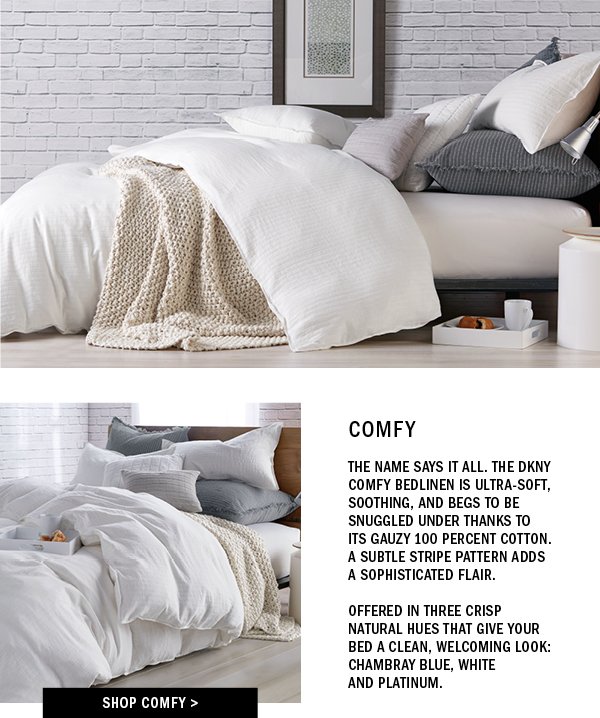 DKNY Comfy Bedding in White