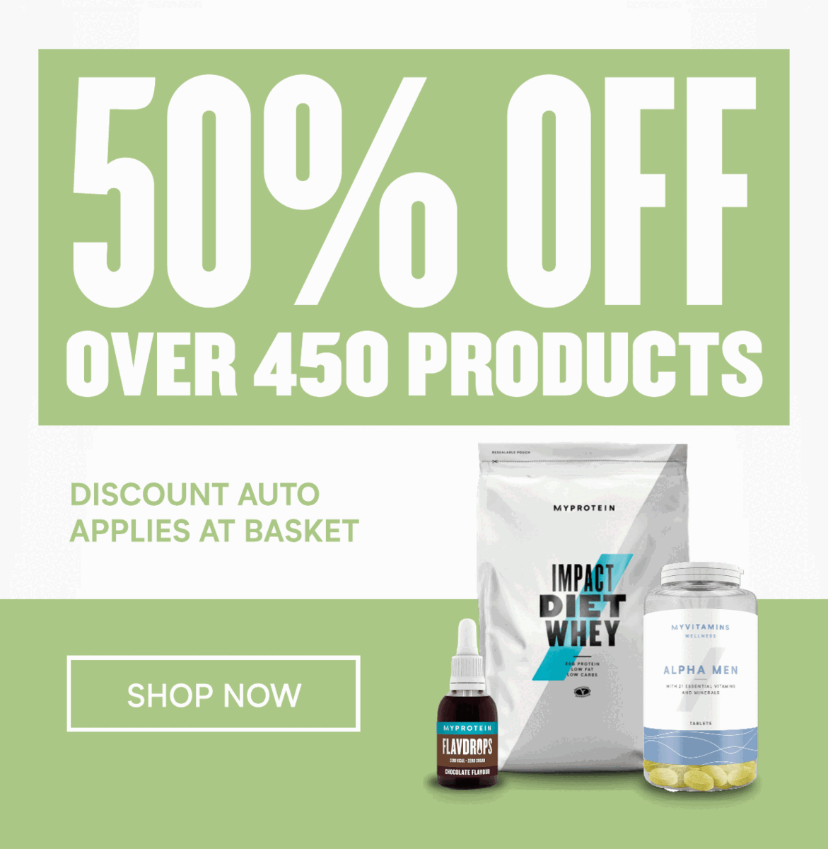 50% Off Over 450 Products
