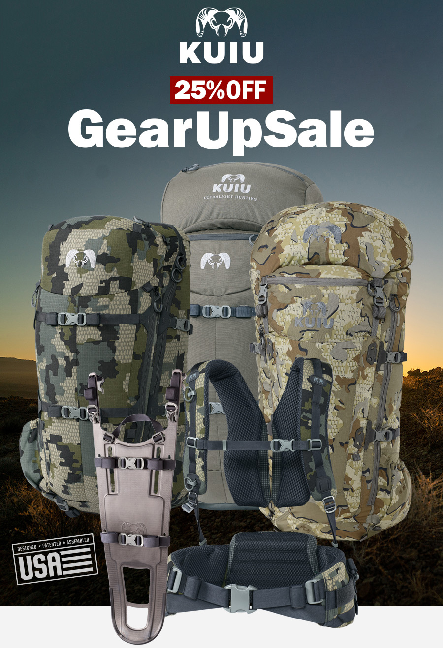 KUIU 25 off Packs and Select Gear Accessories Milled