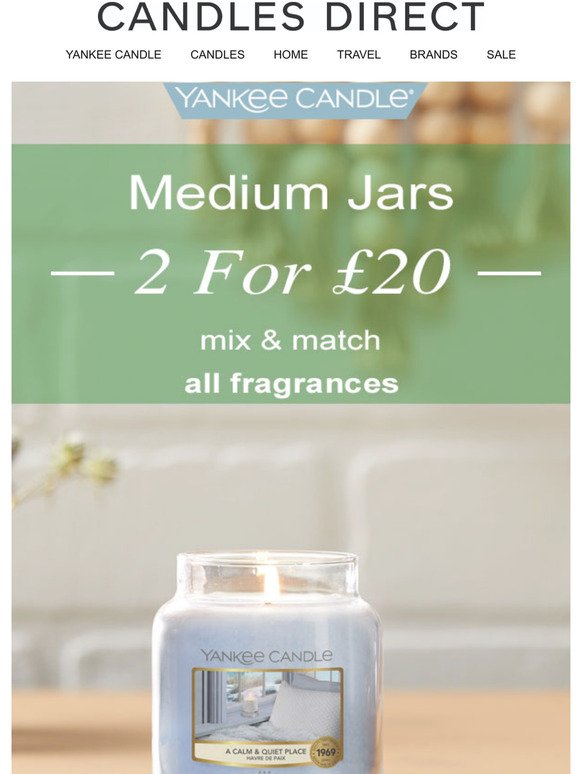  BIG OFFER ! Yankee Candle Medium Jars - Any 2 For 20 - Mix & Match