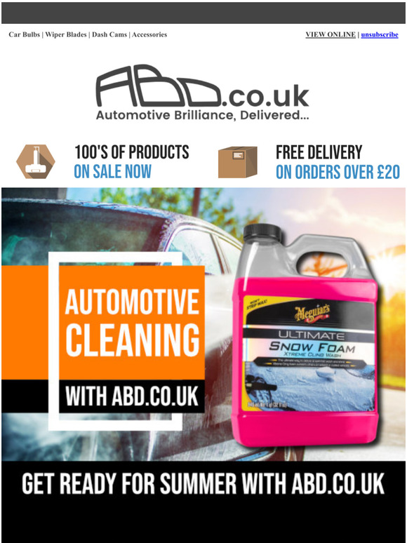Top Tier Automotive Cleaning Products From ABD.co.uk......