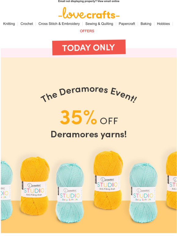 FLASH SALE ⚡ Spend £15 On Deramores Get A Free Pattern!, 50% OFF