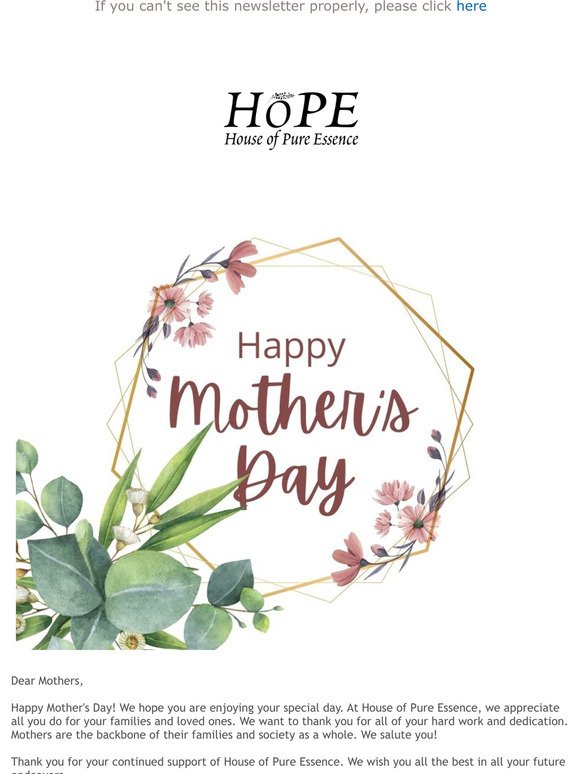 A special Mother's Day message from House of Pure Essence